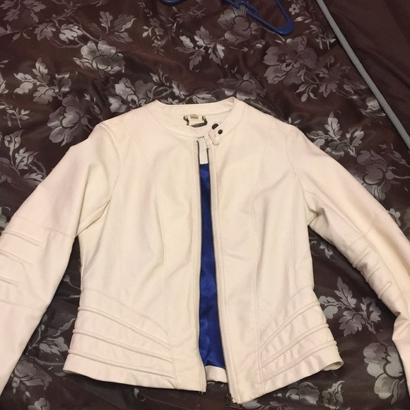 Cream/ Off White Faux Leather jacket - Picture 2 of 6